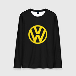 Лонгслив мужской Volkswagen logo yellow, цвет: 3D-принт
