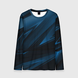 Лонгслив мужской Geometry stripes blue neon, цвет: 3D-принт