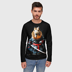 Лонгслив мужской Капибара ниндзя с катаной, цвет: 3D-принт — фото 2