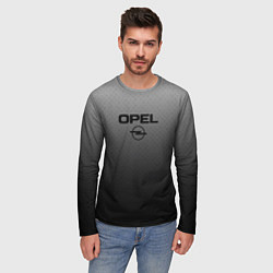Лонгслив мужской Opel тёмно-серый градиент, цвет: 3D-принт — фото 2