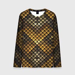 Лонгслив мужской Кольчуга - металлическая чешуя змеи, цвет: 3D-принт