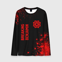 Мужской лонгслив Breaking Benjamin - red gradient вертикально
