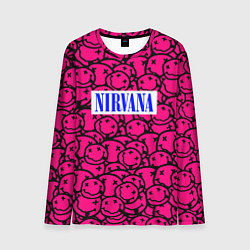 Лонгслив мужской Nirvana pink logo, цвет: 3D-принт