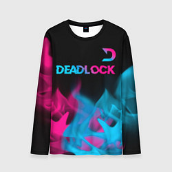 Лонгслив мужской Deadlock - neon gradient посередине, цвет: 3D-принт