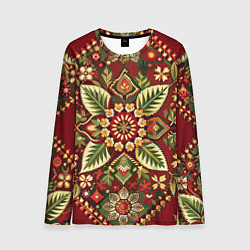Лонгслив мужской Русские классические узоры и орнамент, цвет: 3D-принт