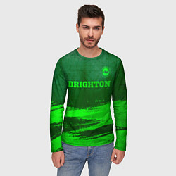 Лонгслив мужской Brighton - green gradient посередине, цвет: 3D-принт — фото 2
