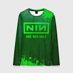 Лонгслив мужской Nine Inch Nails - green gradient, цвет: 3D-принт