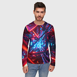 Лонгслив мужской Неоновые трубки, цвет: 3D-принт — фото 2