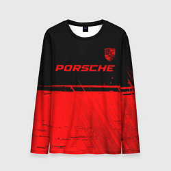 Лонгслив мужской Porsche - red gradient посередине, цвет: 3D-принт