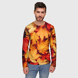 Лонгслив мужской Осенние кленовые листья, цвет: 3D-принт — фото 2