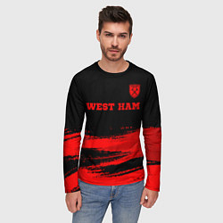 Лонгслив мужской West Ham - red gradient посередине, цвет: 3D-принт — фото 2