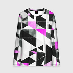 Лонгслив мужской Black and pink abstraction on a white background, цвет: 3D-принт