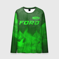 Лонгслив мужской Ford - green gradient посередине, цвет: 3D-принт