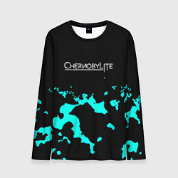 Лонгслив мужской Chernobylite камуфляж голубой, цвет: 3D-принт