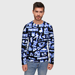 Лонгслив мужской Fortnite neon game steel, цвет: 3D-принт — фото 2