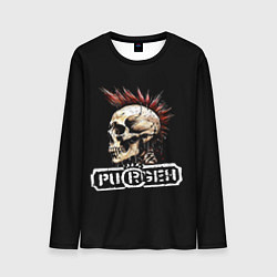 Мужской лонгслив Purgen череп к красным ирокезом