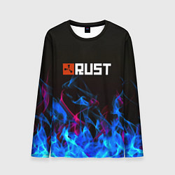 Лонгслив мужской Rust neon flame, цвет: 3D-принт