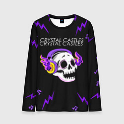 Лонгслив мужской Crystal Castles неоновый череп, цвет: 3D-принт