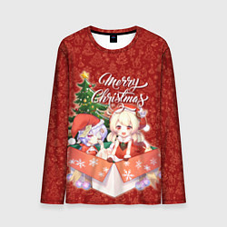 Лонгслив мужской Геншин импакт Кли - Новый год, цвет: 3D-принт