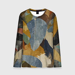 Лонгслив мужской Акварельные листья абстракция, цвет: 3D-принт