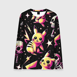 Лонгслив мужской Pikachu and skeletons - pattern, цвет: 3D-принт