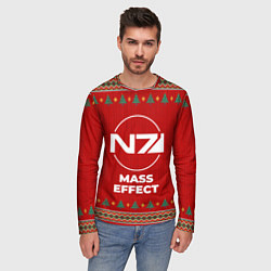 Лонгслив мужской Mass Effect new year, цвет: 3D-принт — фото 2