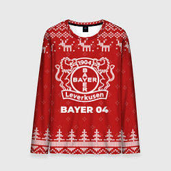 Лонгслив мужской Новогодний Bayer 04 с оленями, цвет: 3D-принт