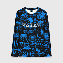 Лонгслив мужской The Witcher logo pattern, цвет: 3D-принт