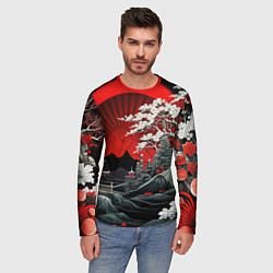 Лонгслив мужской Деревья Японии и природа, цвет: 3D-принт — фото 2