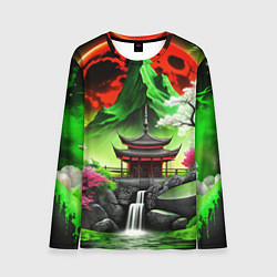 Мужской лонгслив Водопад японии и природа