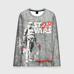 Лонгслив мужской Banksy - stop wars, цвет: 3D-принт