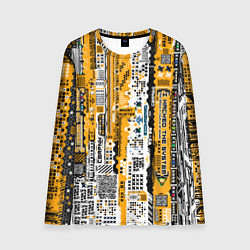 Лонгслив мужской Cyberpunk pattern yellow, цвет: 3D-принт