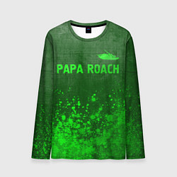 Лонгслив мужской Papa Roach - green gradient посередине, цвет: 3D-принт