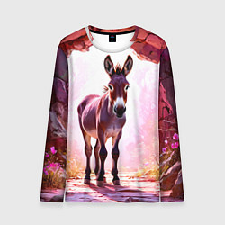Лонгслив мужской Осел в розовом свете, цвет: 3D-принт