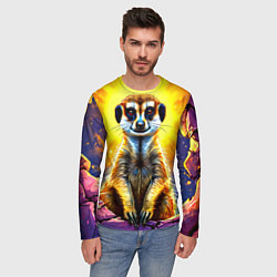 Лонгслив мужской Сурикат в яркиз лучах солнца, цвет: 3D-принт — фото 2