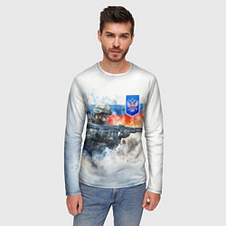 Лонгслив мужской Русский солдат и синий герб РФ, цвет: 3D-принт — фото 2
