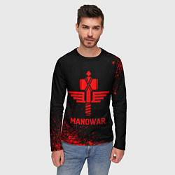 Лонгслив мужской Manowar - red gradient, цвет: 3D-принт — фото 2