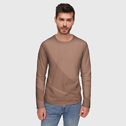 Лонгслив мужской Мокко Мусс однотонный с полосой, цвет: 3D-принт — фото 2
