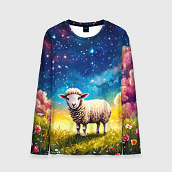 Лонгслив мужской Овечка и звездное небо, цвет: 3D-принт