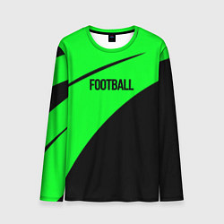 Лонгслив мужской Football чёрно-зелёный, цвет: 3D-принт