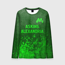 Мужской лонгслив Asking Alexandria - green gradient посередине