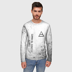 Лонгслив мужской Thirty Seconds to Mars - white gradient вертикальн, цвет: 3D-принт — фото 2