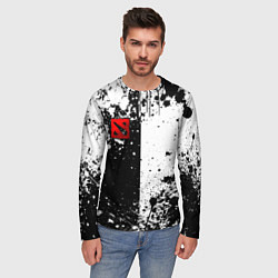 Лонгслив мужской Дота 2 - белые брызги, цвет: 3D-принт — фото 2