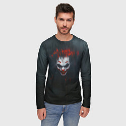Лонгслив мужской Джокер в черном фоне, цвет: 3D-принт — фото 2