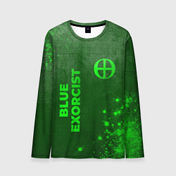 Мужской лонгслив Blue Exorcist - green gradient вертикально