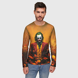 Лонгслив мужской Джокер в поле цветов, цвет: 3D-принт — фото 2