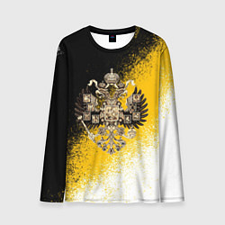Лонгслив мужской Российский имперский герб и флаг, цвет: 3D-принт