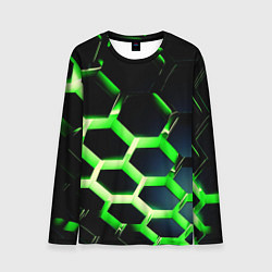 Лонгслив мужской Neon Honeycombs, цвет: 3D-принт