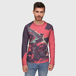 Лонгслив мужской Орущая акула, цвет: 3D-принт — фото 2
