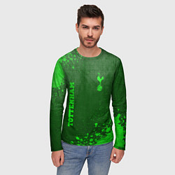 Лонгслив мужской Tottenham - green gradient вертикально, цвет: 3D-принт — фото 2